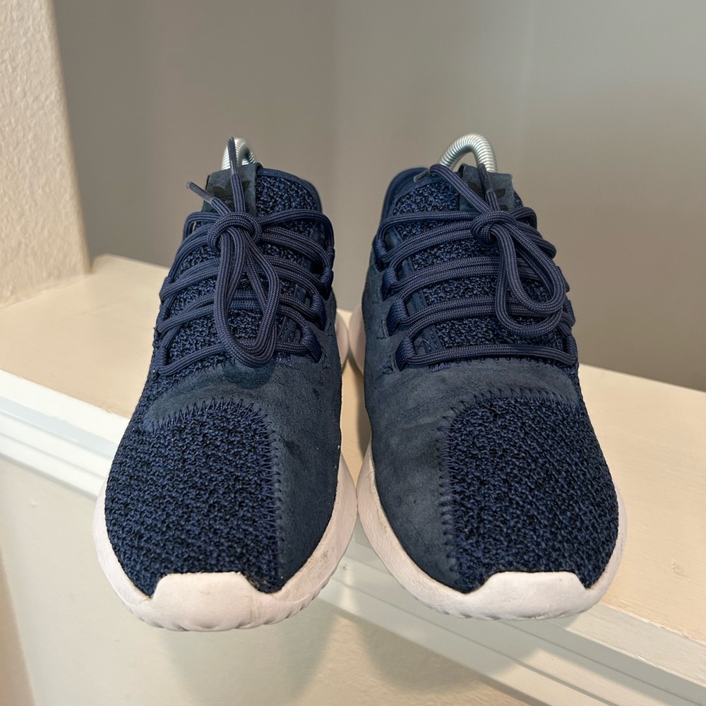 Adidas Tubular Shadow Sneakers Womens Size 6 Blue Suede Knit Fabric - Picture 9 of 9